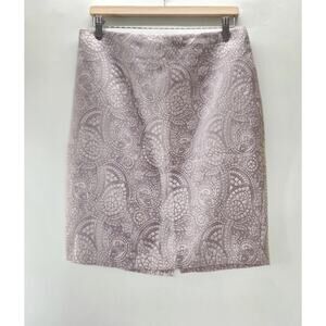 New York & Company Brocade Pencil Straight Skirt Lilac Size 10 Holiday Luxe